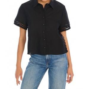 NEW ALLISON NEW YORK camille short sleeve shirt in black